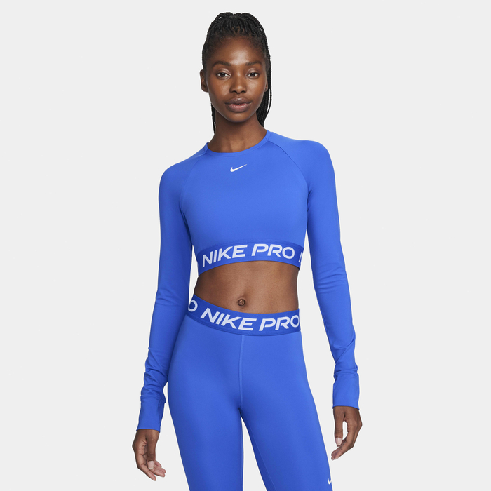 Buy Nike Pro Women's Dri-FIT Cropped Long-Sleeve Top Hyper Royal