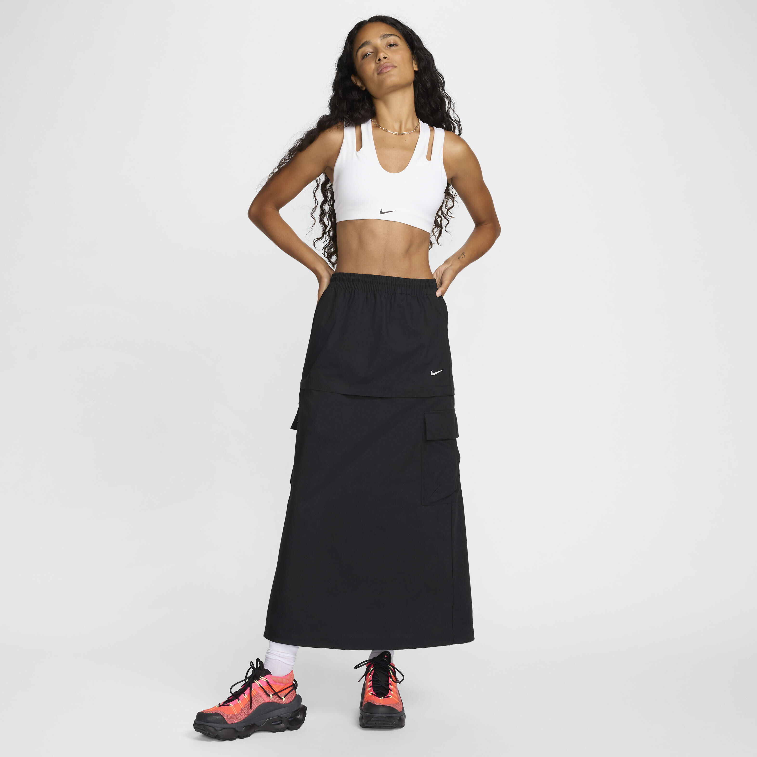 Nike crop top and skirt set sales