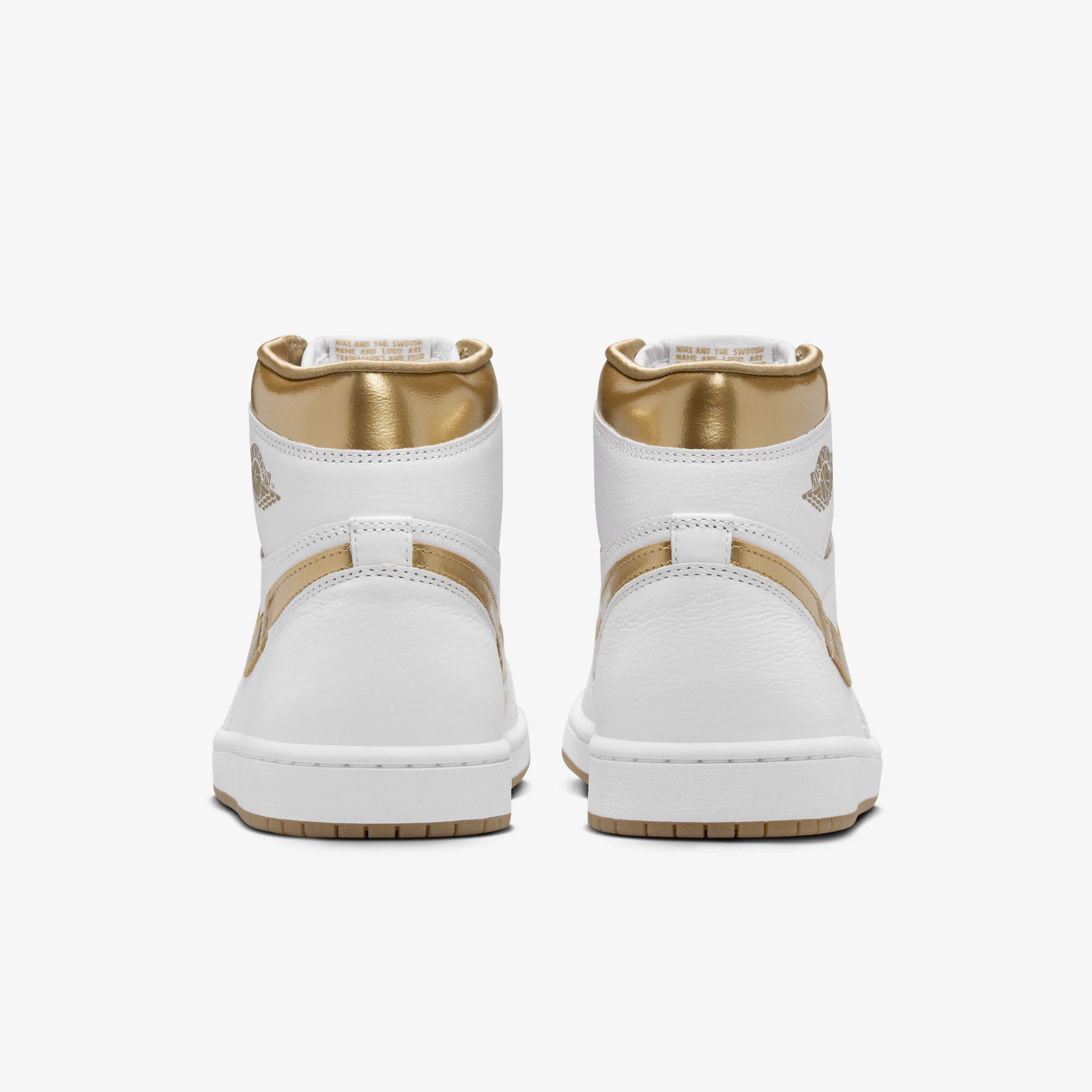 White and gold nike high tops outlet