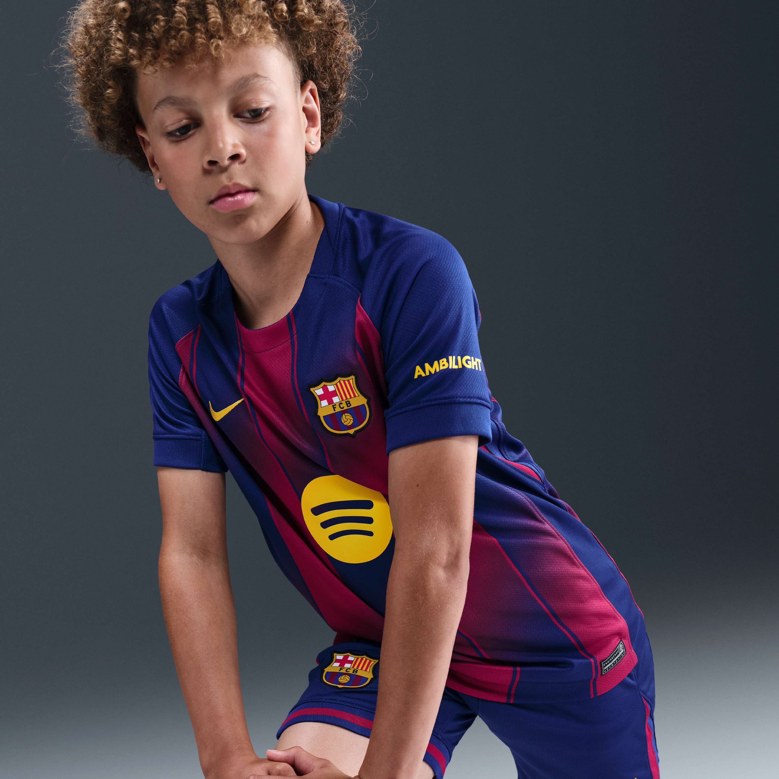 Barcelona Nike シャツ 青 赤 Qatar Foundation Nike Barcelona FCB Qatar Airways UNICEF Soccer Jersey Kids