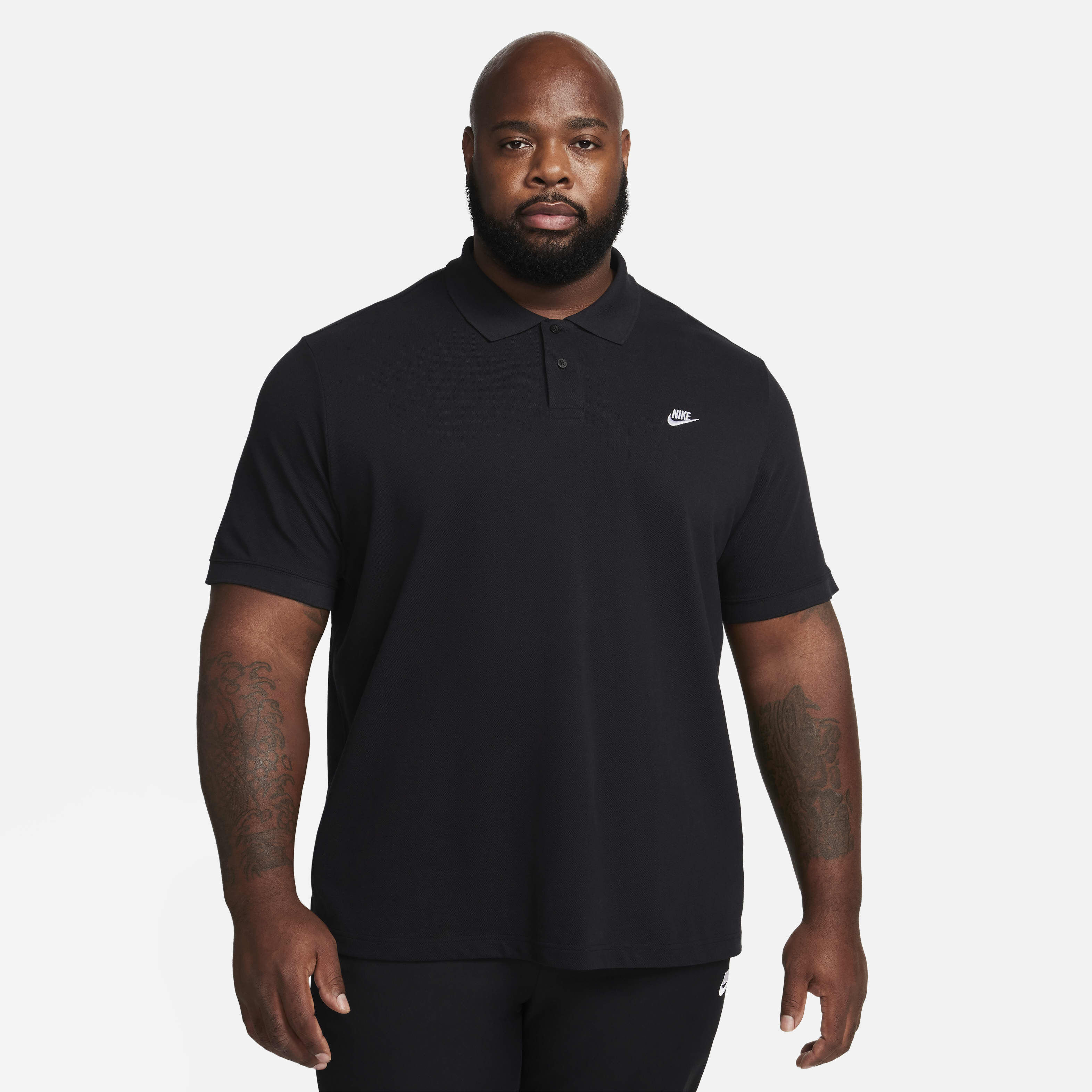 Mens black nike polo discount