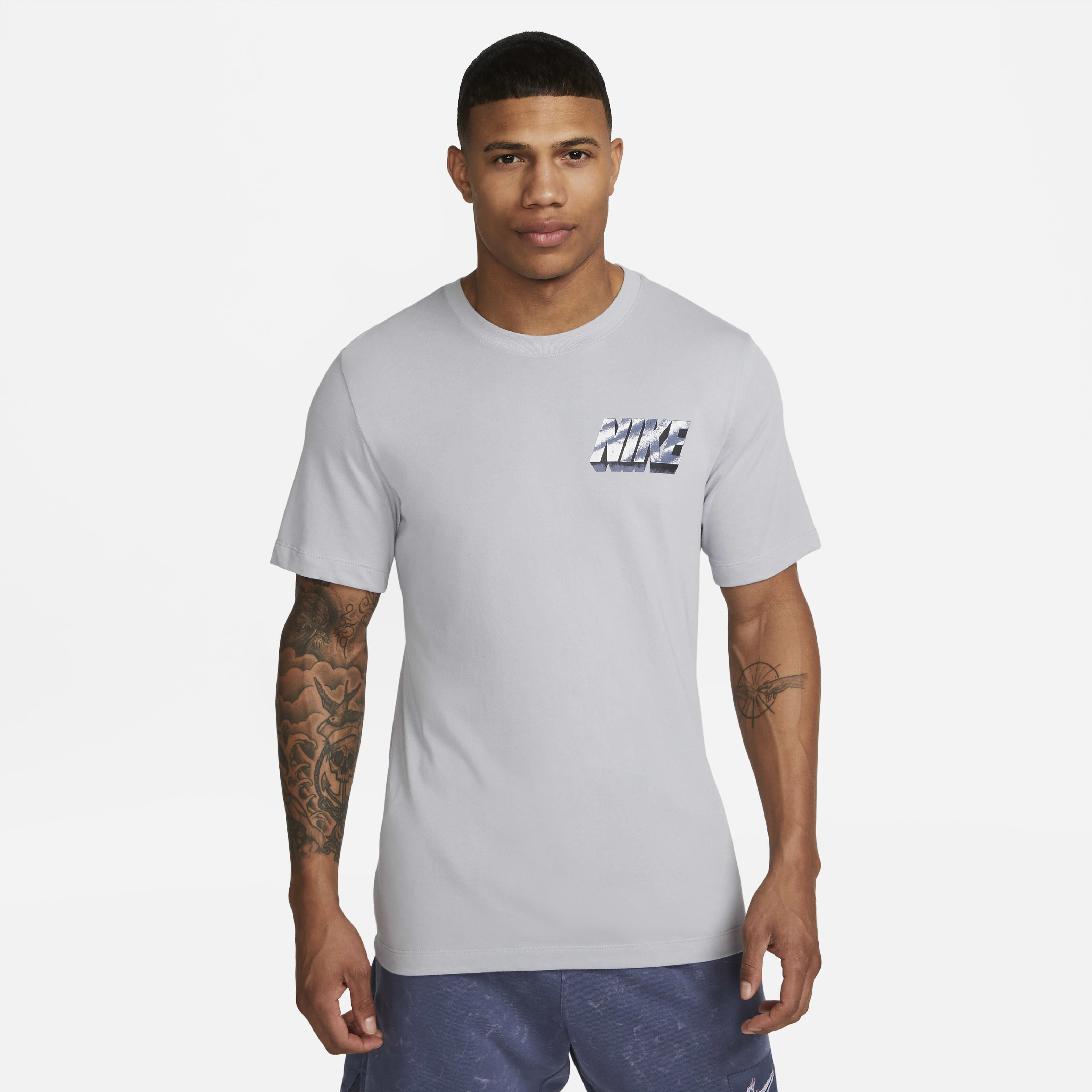Nike grey gym top on sale