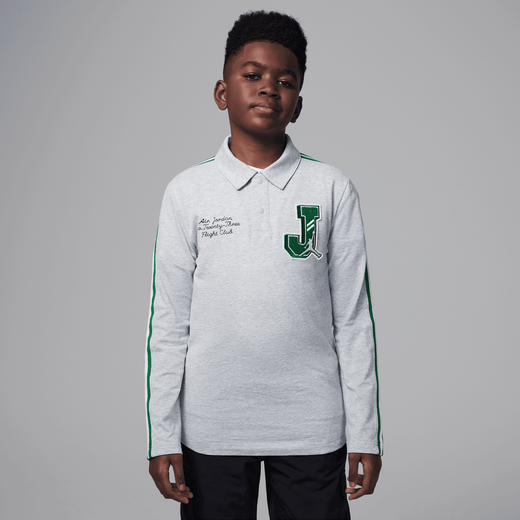 Kids' Polo T-Shirts-JRDN, Jordan Court of Legends, Big Kids' Long Sleeve Polo