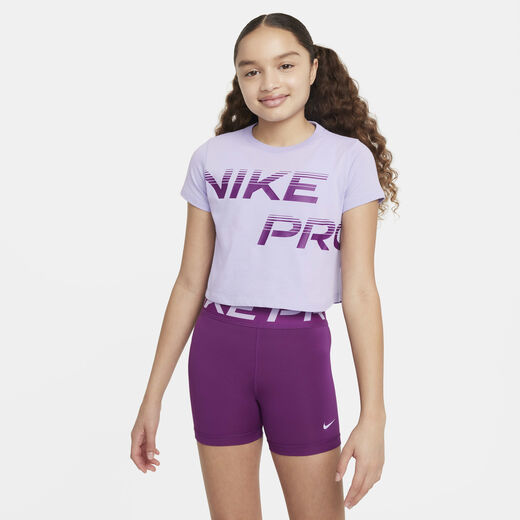T-Shirts & Tops-Nike, Nike Pro, Older Kids' (Girls') Dri-FIT Cropped T-Shirt