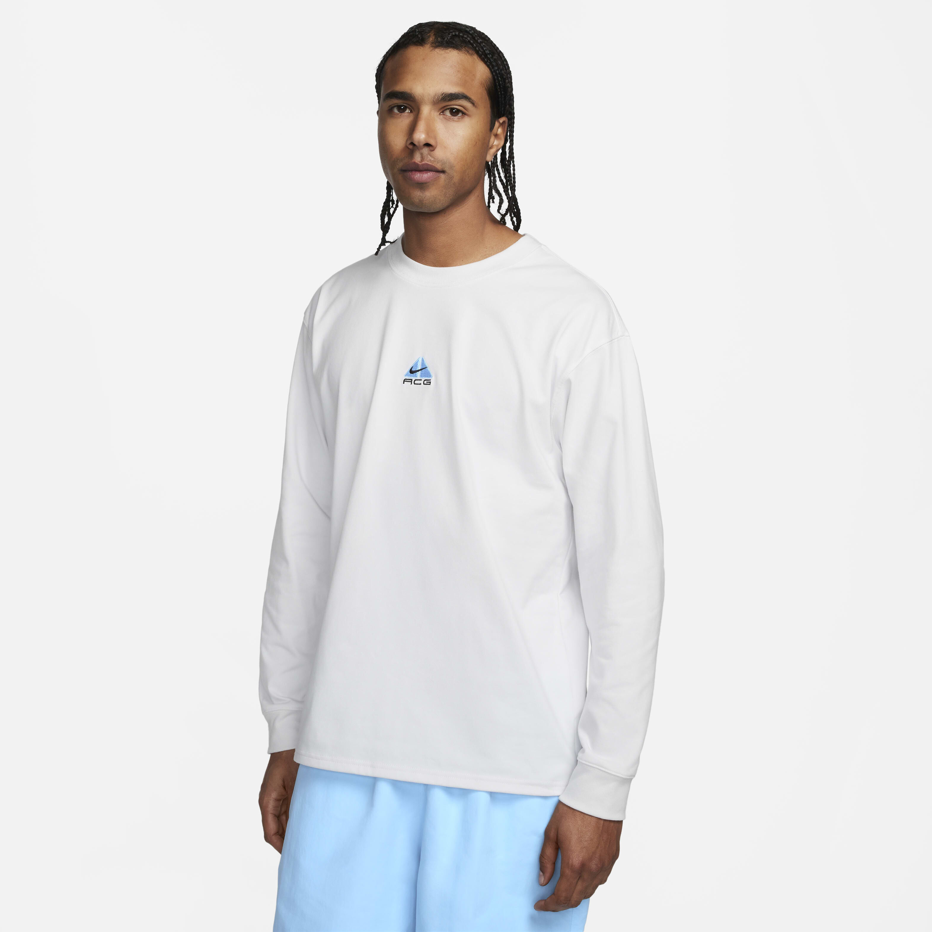 Nike white full sleeve t shirt hot sale