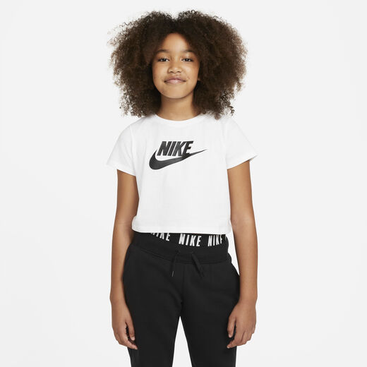 T-Shirts &amp; Tops-Nike, Nike Sportswear, Older Kids' (Girls') Cropped T-Shirt