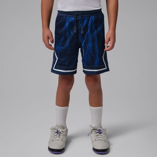 Basketball Shorts-JRDN, Jordan Dri-FIT, Little Kids' MJ Printed Sport Diamond Shorts