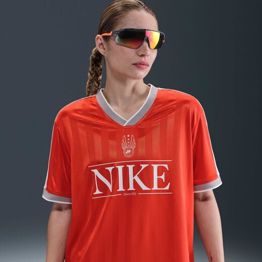 Red-Nike, Nike Sportswear, Women's V-Neck Jersey Top