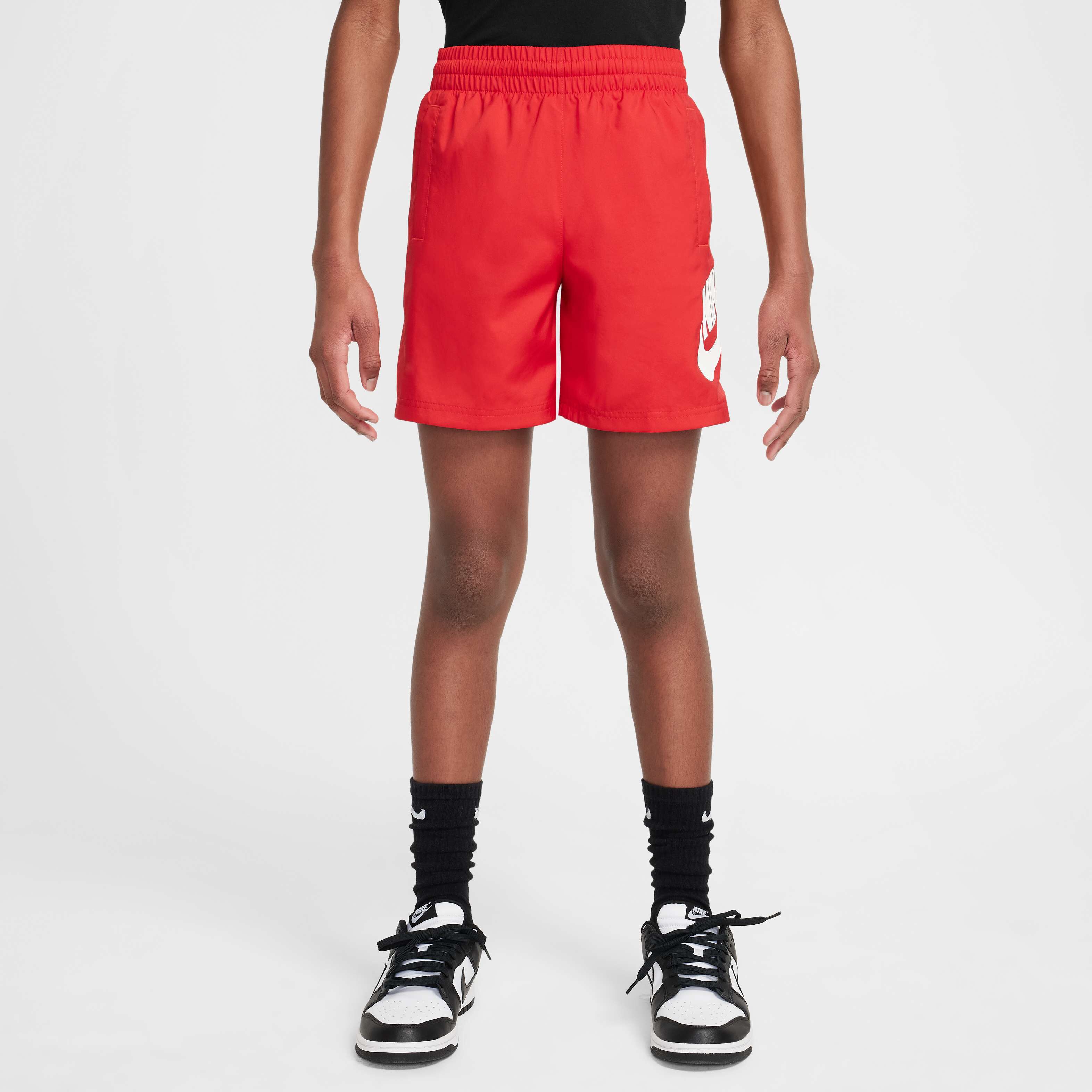 nike red woven shorts