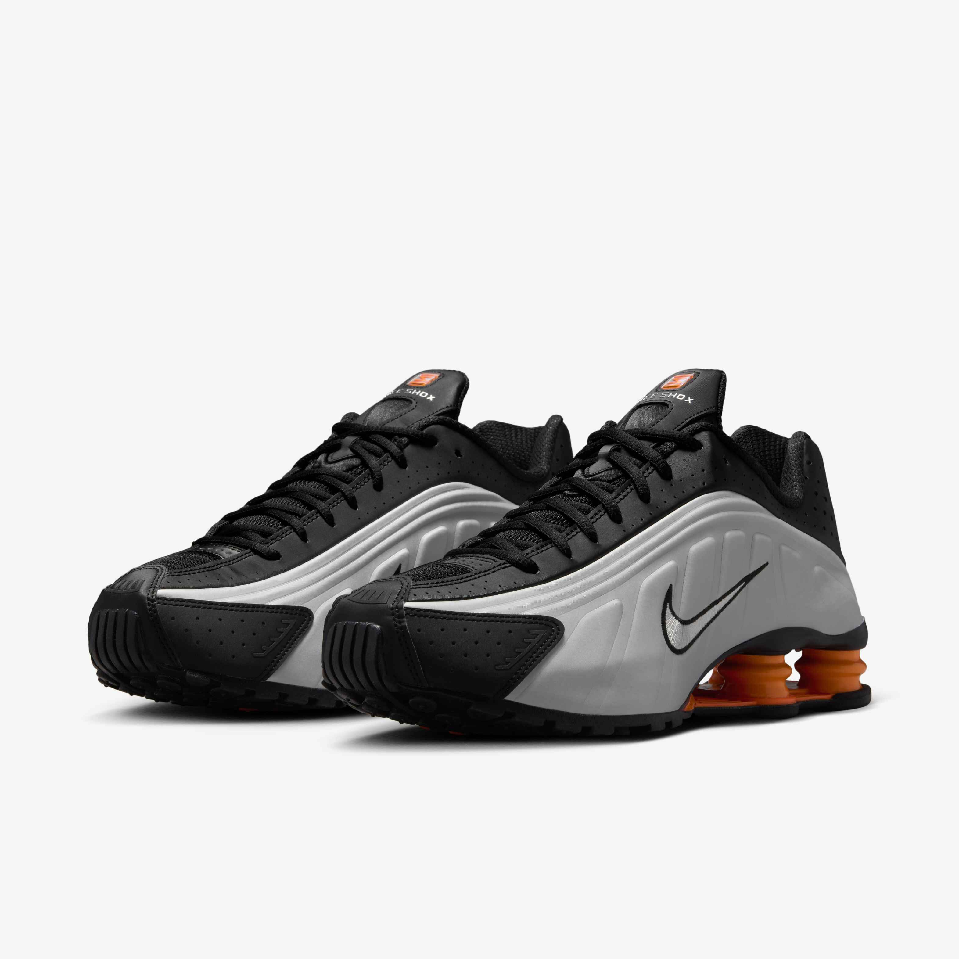 靴 Nike Shox R4 Black/Bright Mandarin 28cm NIKE SHOX R4 BLACK/VAST GREY-BRIGHT MANDARIN（ナイキ