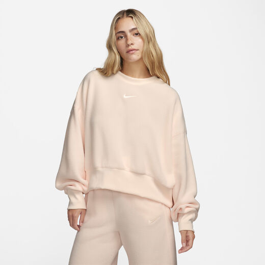 Hoodies & Sweatshirts-Nike, Nike Sportswear Plush, Women's Oversized Crew-Neck Mod Crop Sweatshirt