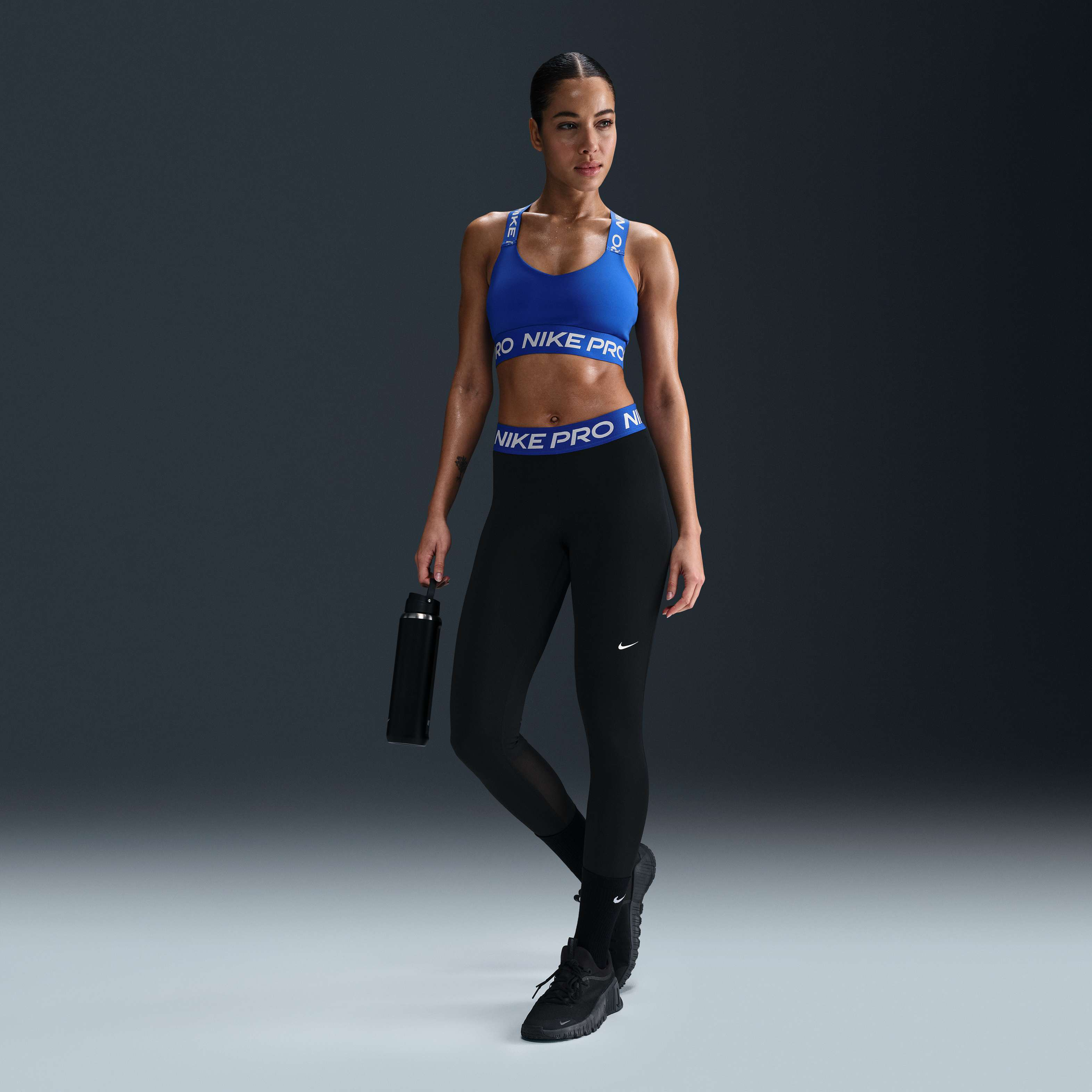 Buy Nike Pro Women's Mid-Rise Mesh-Panelled Leggings Black/Hyper