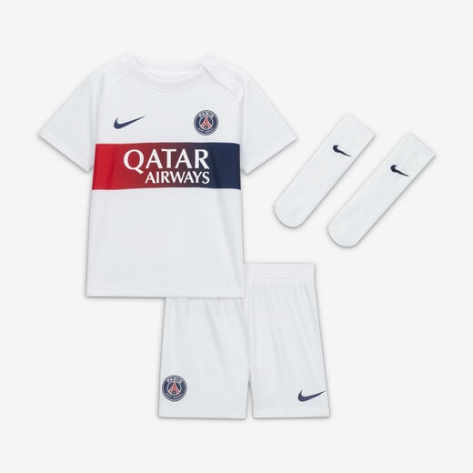 Kids' Tracksuits Sale-Nike, Paris Saint-Germain 2023/24 Away, Baby/Toddler Nike Dri-FIT 3-Piece Kit