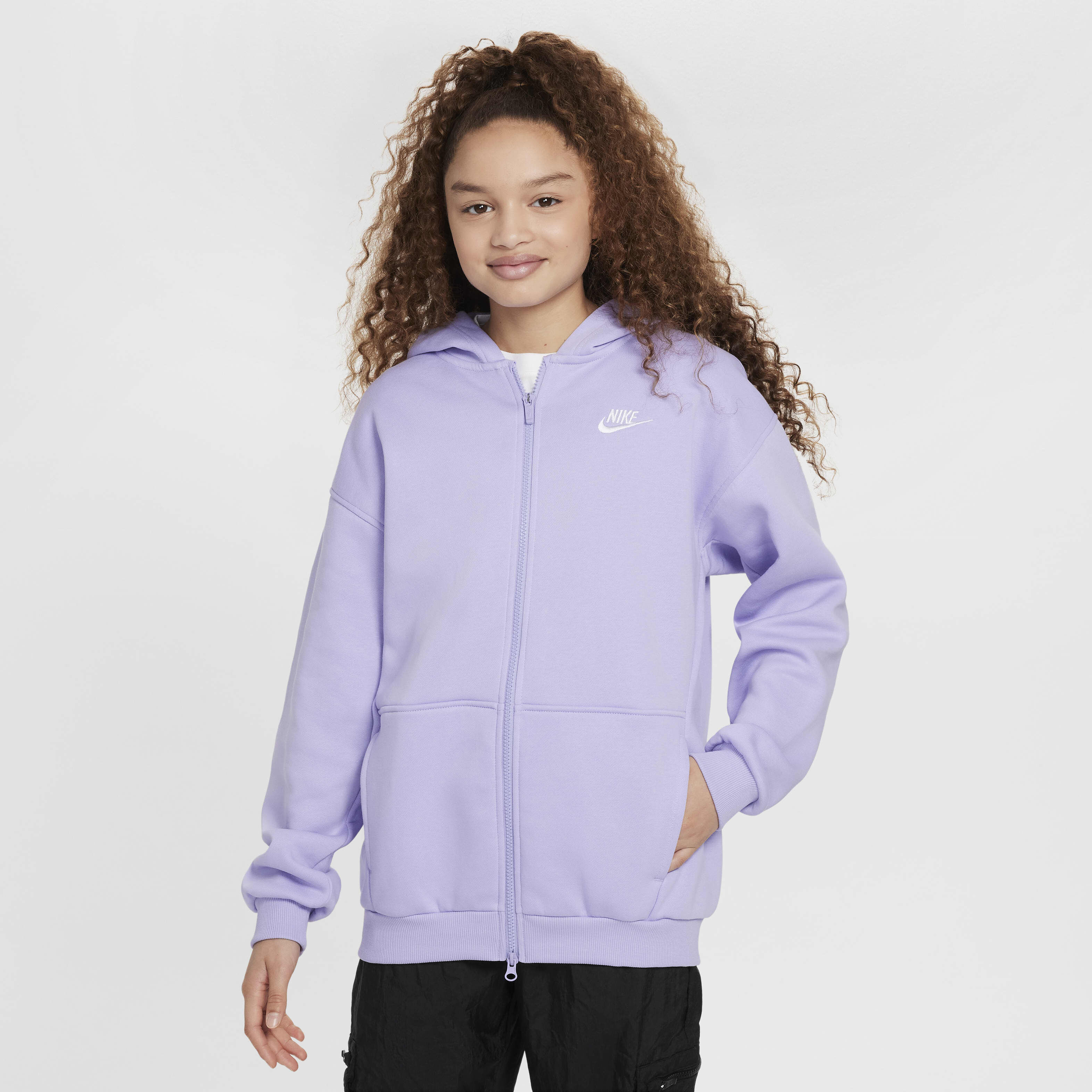 Buy Nike Sportswear Club Fleece Older Kids Oversized Full Zip Hoodie Nike Qatar Official