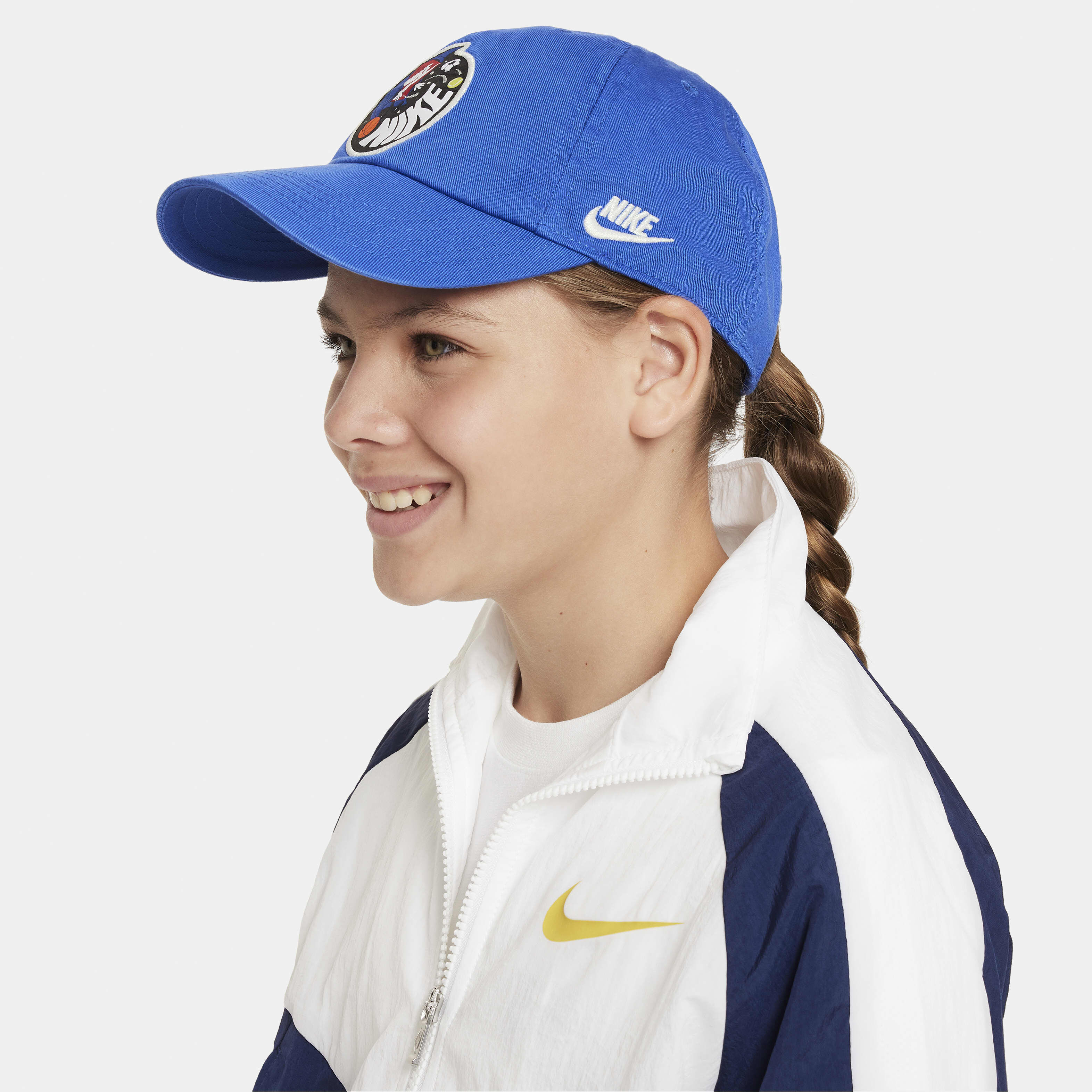 帽子 LUIK 1990-00s NIKE - swoosh dad cap Vintage Nike 90's Blue Gold Hat Cap Black Tag Swoosh