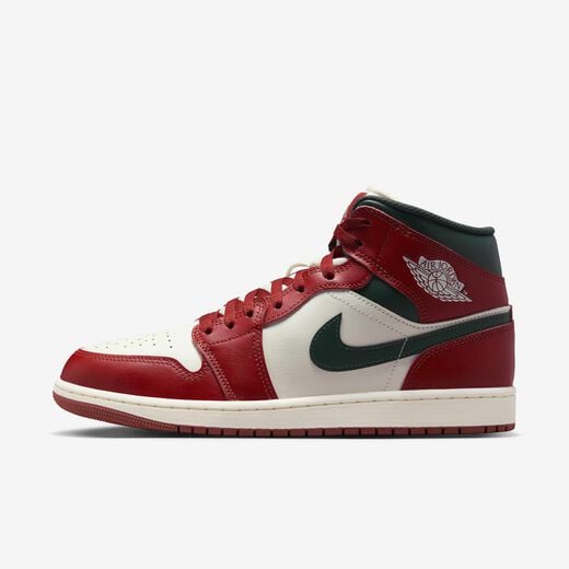 Jordans-JRDN, Air Jordan 1 Mid 'Redstone/Midnight Green', Men's Shoes