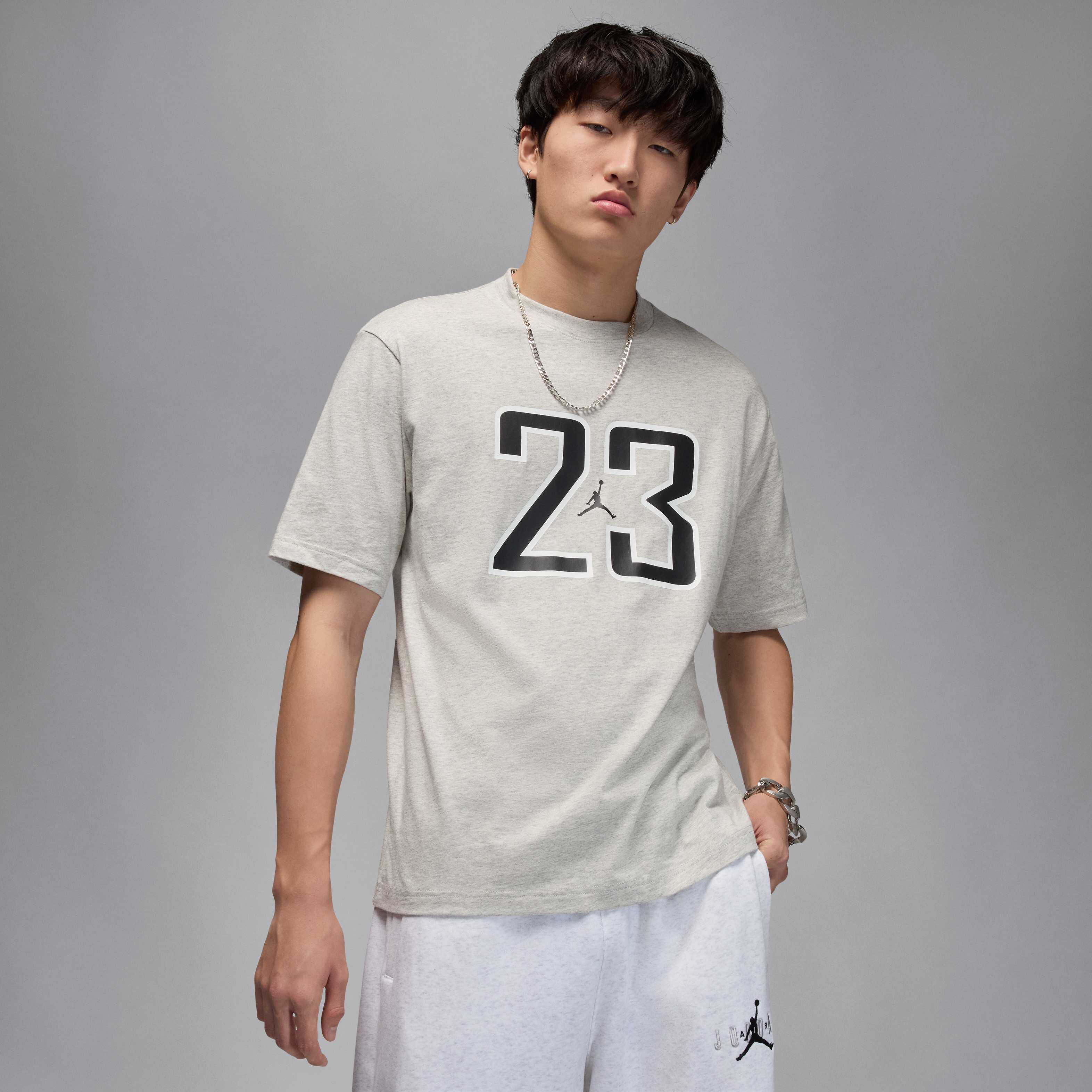 Buy Jordan Brooklyn Men's T-Shirt - Grey Heather/Black/Black