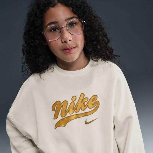 Kids' Hoodies & Sweatshirts-Nike, Nike Sportswear, Older Kids' (Girls') Cropped Fleece Sweatshirt