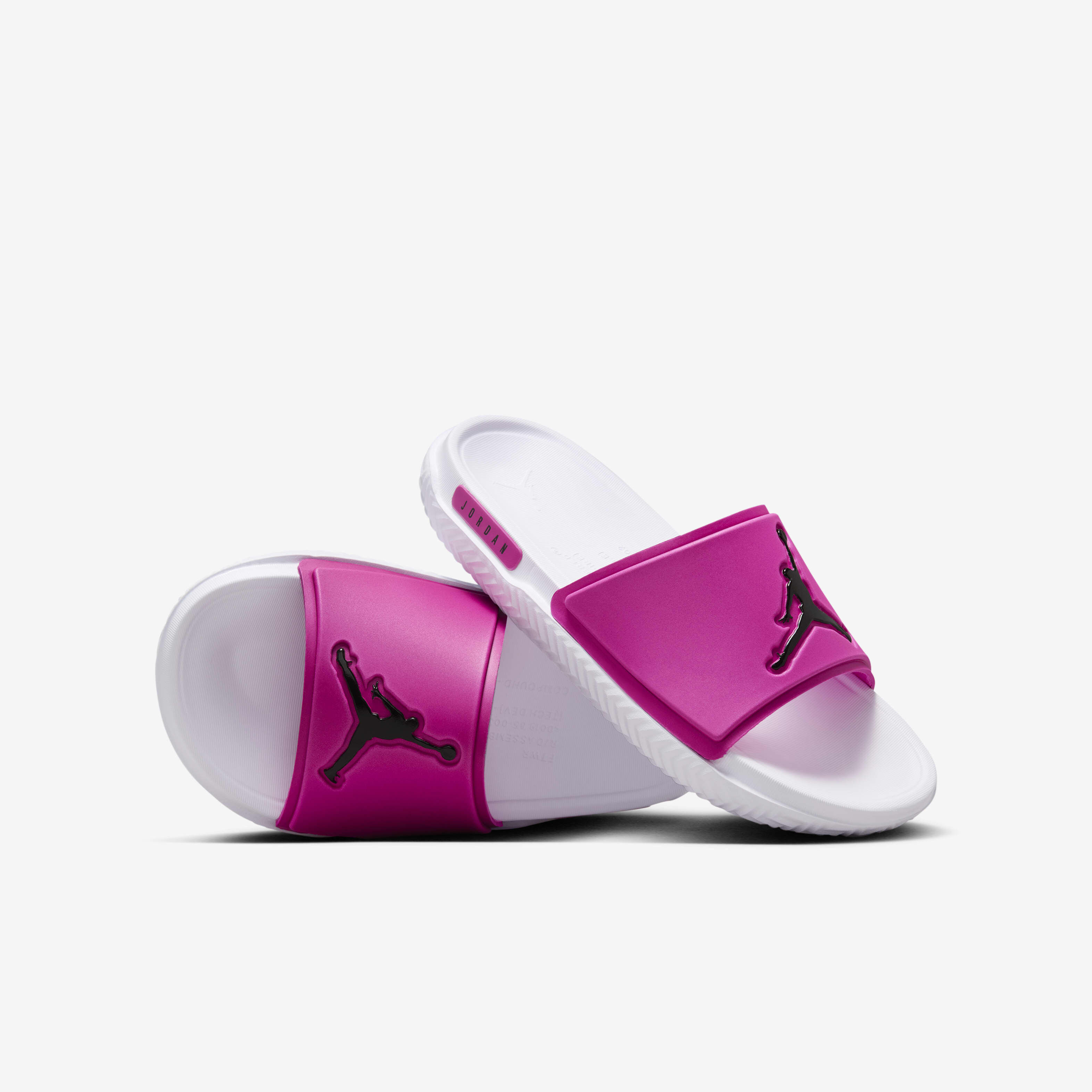 pink and white jordan slides