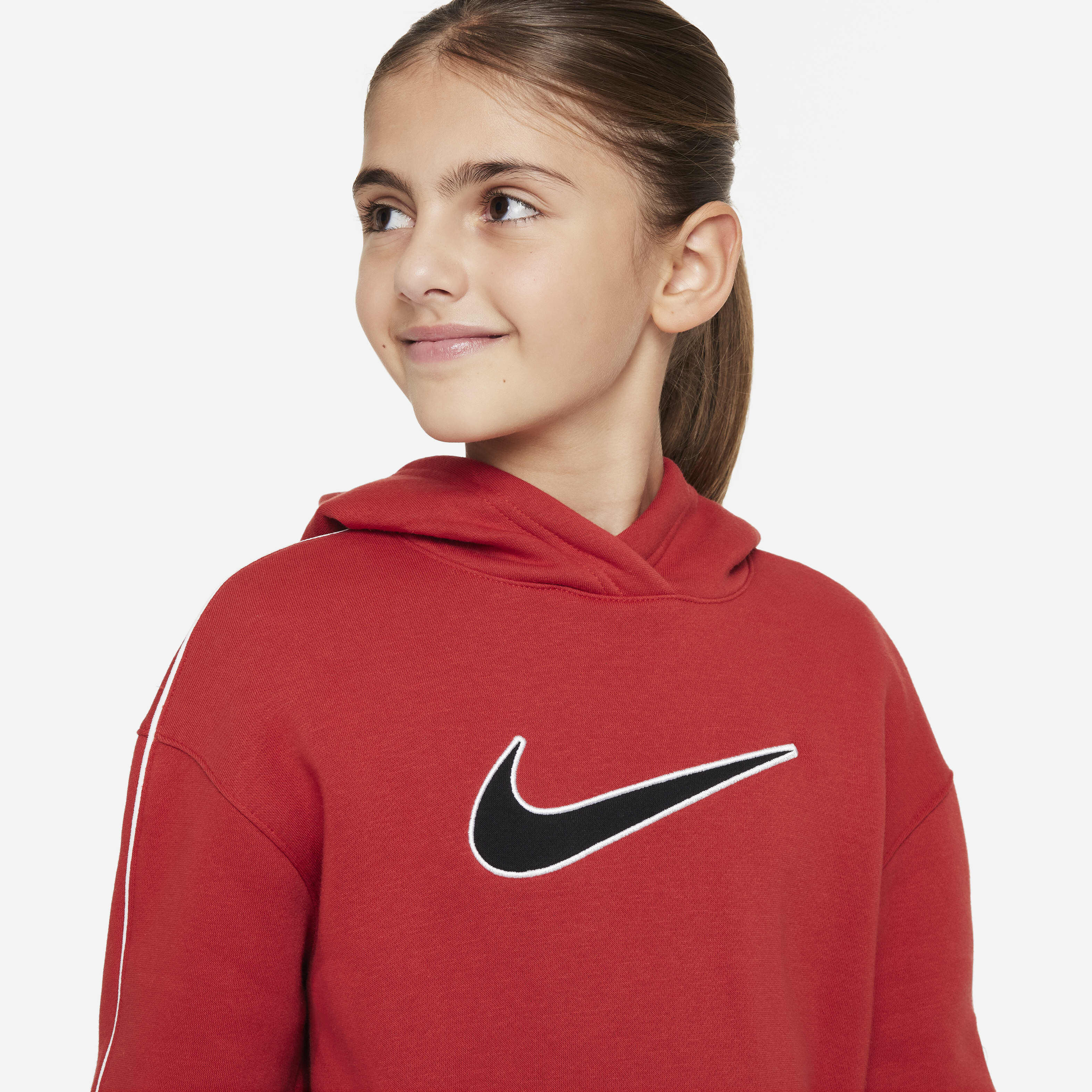 Buy Nike Sportswear Older Kids Girls Oversized Fleece Pullover Hoodie Nike Qatar Official