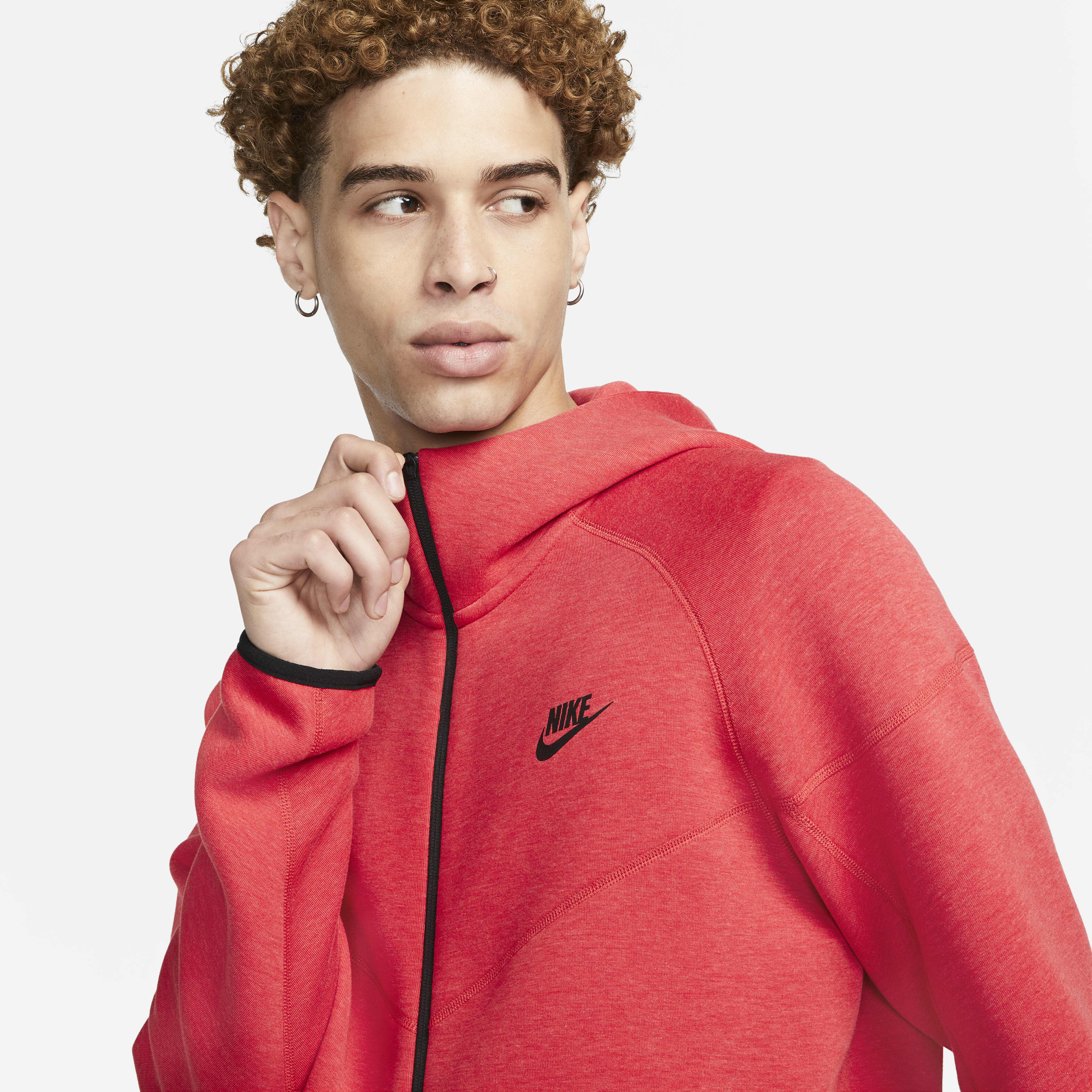 Nike tech fleece windrunner hoodie red discount