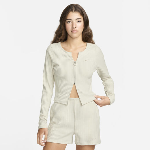 T-Shirts & Tops-Nike, Nike Sportswear Chill Rib, Women's Slim Full-Zip Cardigan T-Shirts & Tops-Nike, Nike Sportswear Chill Rib, Women's Slim Full-Zip Cardigan