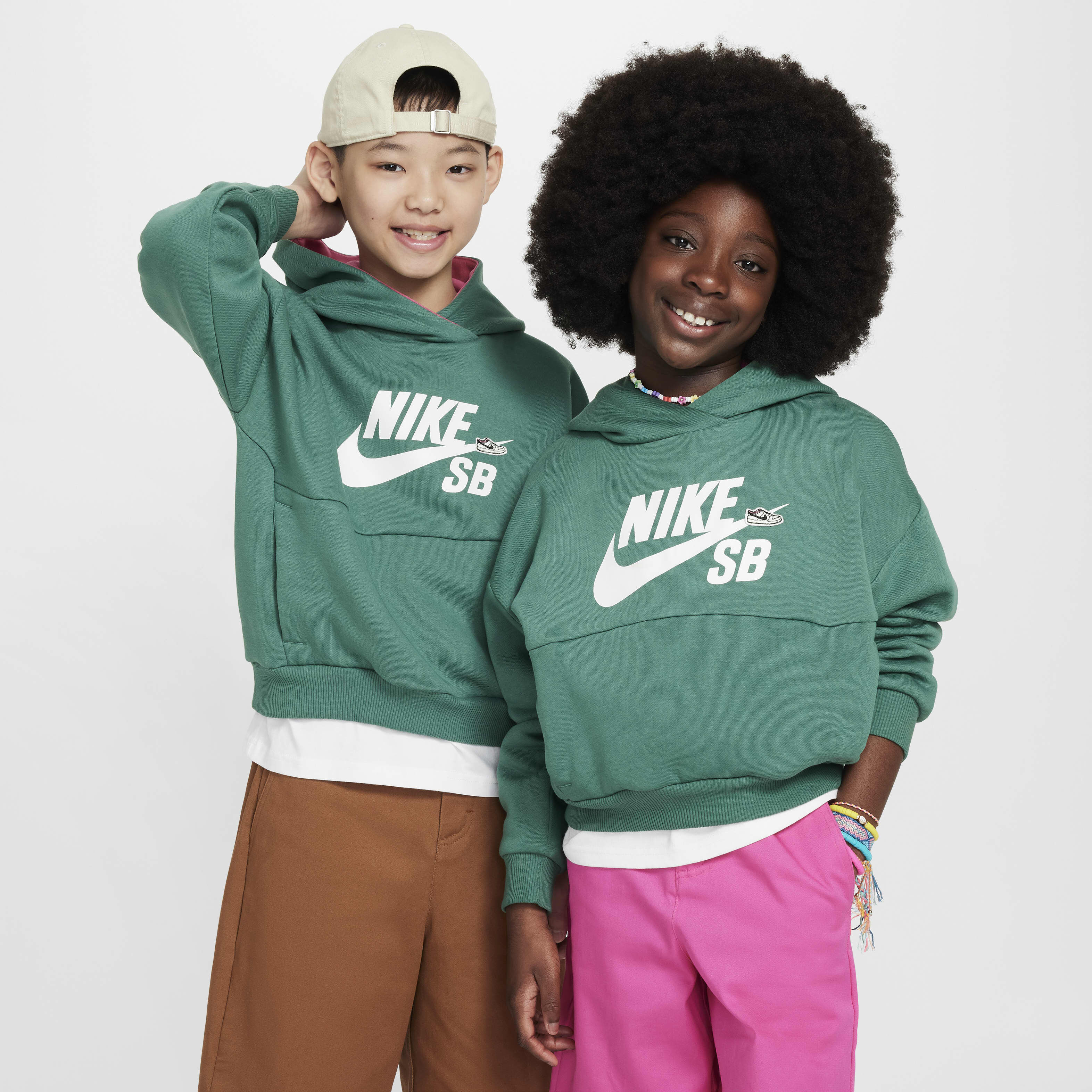 Buy Nike SB Icon Fleece EasyOn Older Kids Oversized Pullover Hoodie Nike Qatar Official